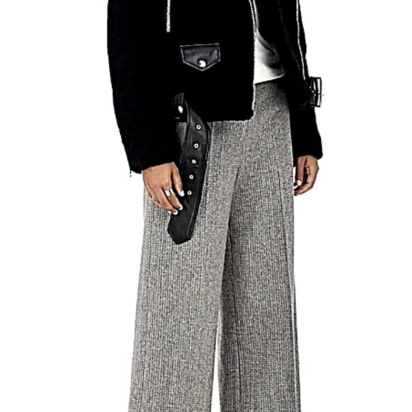 ACNE STUDIOS Classic Black Moto Jacket Shearling sz 38 - Picture 2 of 5